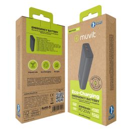 Powerbank Muvit for Change DP200G-R-PD Negro 20 W