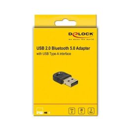 DeLOCK Bluetooth 5.0 Adapter USB 2.0, Adaptador Mini Inalámbrico, Alcance 20m, Negro