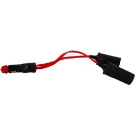 Toma de mechero doble 12/24V - HTC EQUIPMENT - Con toma universal 10A y cable rojo de 20cm Toma de mechero doble 12/24V - HTC EQUIPMENT - Con toma universal 10A y cable rojo de 20cm
