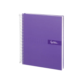 Liderpapel Cuaderno espiral A4 Crafty tapa forrada 80h 90gr cuadro 4mm con margen color violeta