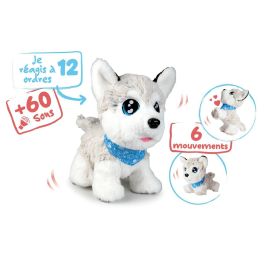 Chi Chi Love CCL Husky Interactivo Peluche de 30 cm con 12 Comandos de Voz, Emite Más de 60 Sonidos y Se Comporta Como Compañero Doméstico