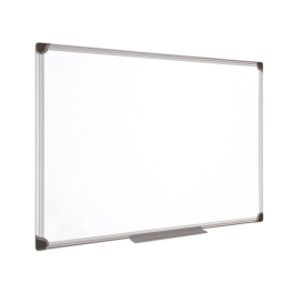 Bi-office Pizarra Blanca Magnética Maya W Cerámica Vitrificada Marco Aluminio 200 x 100 cm con Bandeja