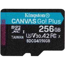 Kingston SDCG4/256GB Tarjeta de Memoria CANVAS Go! Plus 256GB microSD XC 200MB/s U3 V30 A2 para 4K UHD y Gaming con Adaptador