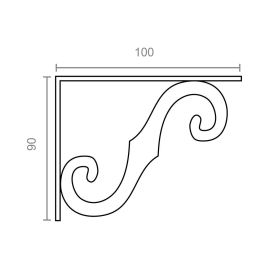 Escuadra ornamental plm05 negro 100 x 90 mm Escuadra ornamental plm05 negro 100 x 90 mm