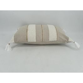 DKD Home Decor Cushions 2c25 Cojín Boho Crudo Natural Algodón 50 x 30 cm con Cremallera (2 Unidades)