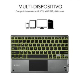 SUBBLIM Teclado Smart Backlit BT Keyboard Touchpad Grey