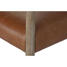 DKD Home Decor Top chairs 2c24 Sillón Horeca Urbano Fresno y Piel Marrón 57 x 74 x 59 cm (Altura asiento 46 cm)