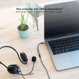 Nano Cable 10.24.1204 Adaptador de Audio USB Tipo-C Macho a Jack 3.5 Hembra Negro/Gris Nylon Aluminio 11cm
