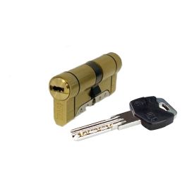 Ifam Cilindro Iridium M IRM3535L Latón 70mm (35+35mm) Leva Larga 15mm con 5 Llaves de Seguridad, Doble Protección Antitaladro y Antiganzúa