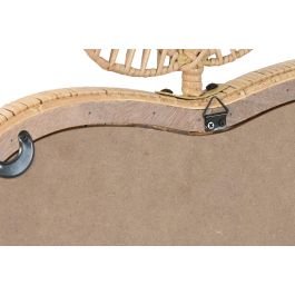 DKD Home Decor Espejo de Ratán y Cristal Natural Cottage 50 x 43 cm (2 Unidades)