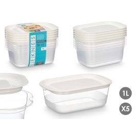 Set 5 Fiambreras Plastico Rectangular 1000Ml Leknes 20X14CM (12 Unidades) Precio: 40.49999954. SKU: B1KE6AYC39