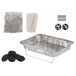 Barbacoa desechable La Dehesa 31 cm - Acero inoxidable, aluminio, carbón (12 Unidades) Barbacoa desechable La Dehesa 31 cm - Acero inoxidable, aluminio, carbón (12 Unidades)