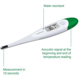 Termómetro flexible TM 700 medisana, digital, Oral, Axilar, Rectal. Alarma sonora, resistente al agua. Dispositivo médico certificado