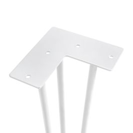 Emuca Lote de 4 patas Hairpin de 3 varillas para mesa, altura 710mm, Acero, Pintado blanco