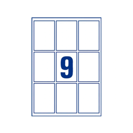 Avery Etiquetas Adhesivas Removibles Blancas 62x89 mm, 9 Etiquetas/Hoja, Compatibles Impresora Láser, Inyección Tinta, Fotocopiadora, Certificado FSC
