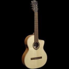LAG Guitarra Clásica Electroacústica Occitania 88 - 4/4 Cutaway Natural Brillo Abeto Engelmann Macizo Khaya Stage LAG