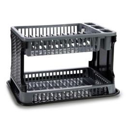 Escurreplatos Kinvara 2 pisos plástico rattan gris, 44.5x30.3x8.7 cm (10 Unidades) Escurreplatos Kinvara 2 pisos plástico rattan gris, 44.5x30.3x8.7 cm (10 Unidades)