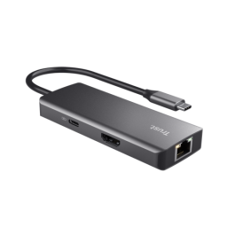 Trust DALYX Adaptador USB Tipo C 6 en 1 con HDMI 4K, Gigabit Ethernet, 2 USB 2.0 - 24968