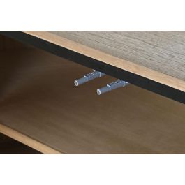 DKD Home Decor Buffet Balines 3 Puertas 1 Estantería Desmontable Mueble Madera Paulownia y Metal Natural Negro 170 cm Ancho x 40 cm Fondo x 80 cm Alto