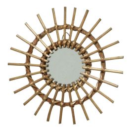 Decoris Espejo de mimbre con forma de sol, ø40 x 2,5 cm
