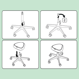 Leitz Taburete Ergo Asiento Triangular 5 Ruedas Giratorias Regulable en Altura 46-59 cm Piel Sintética Negro