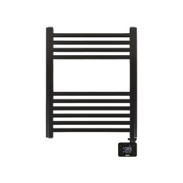 Edm Radiador Toallero Eléctrico 400W Negro con Temporizador 24h, Panel Táctil LED, 2 Modos Calefacción, 50x70cm
