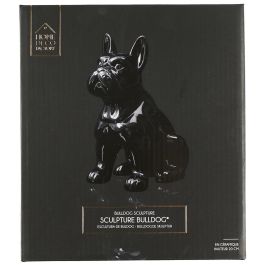Home Deco Factory Escultura Bulldog Cerámica Negro Brillante 20 cm Colección Galerie