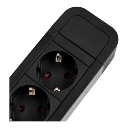 Bachmann PRIMO2 Regleta de Enchufes con 6 Tomas Schutzkontakt, Aluminio Negro, Cable 2m, IP20, Tipo F, Angular, Protección Infantil