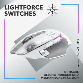 Logitech G502 X PLUS WHITE/PREMIUM EER2 - Ratón Gaming Inalámbrico Ligero con Iluminación RGB