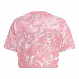 Camiseta de Manga Corta Infantil Adidas Jg Fi Aop Rosa