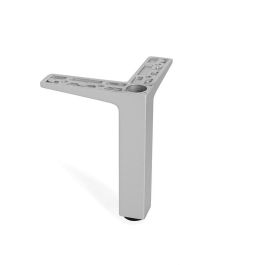 MAFOS Pata Metálica Zamak Quadro Acabado Gris Ral Altura H90