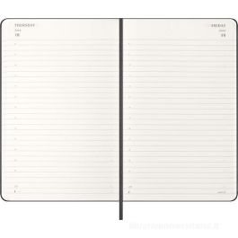 Moleskine DHB12DC3Y26 Agenda Diaria 2026 12 Meses Tapa Dura Negra Tamaño L (13x21 cm) con Cierre Elástico