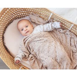 KioKids Manta de Bambú 100% para Bebé Recién Nacido, Beige, Térmica, Antihumedad, Certificado OEKO-TEX, Tamaño 80 x 110 cm