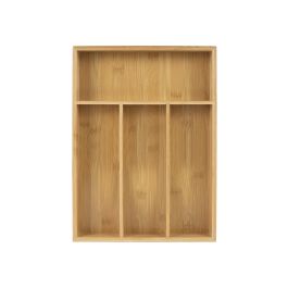 Quttin Organizador de Cubiertos de Bambú - Cajón Extensible 34,1 x 25 x 4,5 cm (12 Unidades)