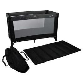 Nania Cuna de Viaje SODA - Desde Nacimiento hasta 15kg + Bolsa de Transporte - Negro/Gris