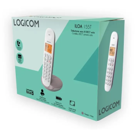 Logicom Teléfono Inalámbrico Fijo DECT ILOA 155T Taupe con Contestador Automático