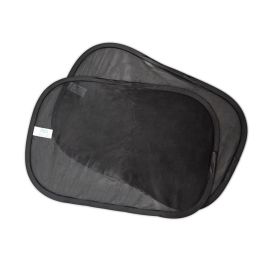 KioKids Parasol para Luna de Coche Bebé Adhesivo Sin Ventosa Plegable con Bolsita. Protege del Sol, Luz y Calor. Negro +0 Meses