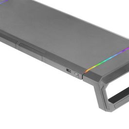 Mars Gaming MGS-One Soporte Monitor RGB Ajustable, USB 2.0, Soporte Móvil/Tablet y Cajón, Ergonómico, Negro