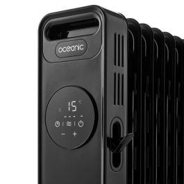 Radiador eléctrico en baño de aceite 2000W OCEANIC - 3 potencias - Termostato electrónico - Mando a distancia - Móvil - Negro Radiador eléctrico en baño de aceite 2000W OCEANIC - 3 potencias - Termostato electrónico - Mando a distancia - Móvil - Negro