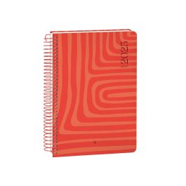 Agenda Espiral Liderpapel Syros A5 2025 Dia Pagina Color Rojo Papel 60 gr