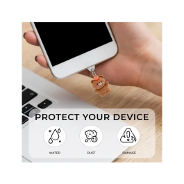 Wondee Funny Lightning Carrot Bear - Charm Protector Decorativo para Puerto de Carga de Smartphone, Compatible con Conector Lightning