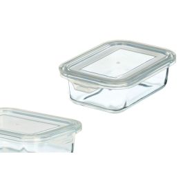 Vivalto Fiambrera Rectangular Transparente de Cristal con Tapa, 370 ml (Set de 24) Precio: 24.78999963. SKU: B14PLDLHXT