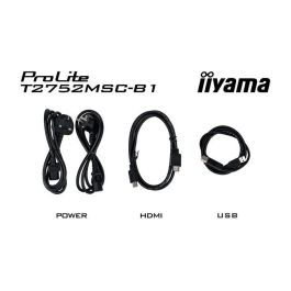 Iiyama Monitor Táctil 27" Full HD IPS, 1920x1080, PCAP 10P Touch, HDMI, DisplayPort, USB Hub 3.2, Altavoces (T2752MSC-B1)
