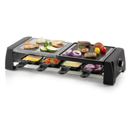 Domo Raclette DO9190G para 8 Personas - Negro 1200W con Termostato Ajustable, Parrilla y Piedra Natural Precio: 62.50000053. SKU: S7113631