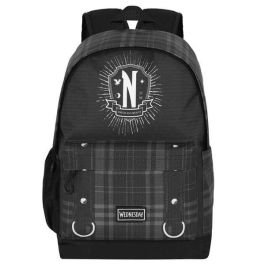 Karactermania Mochila Miércoles Plus Chains 43x30x18 cm Ripstop Negra Resistente Líquidos Espalda Transpirable