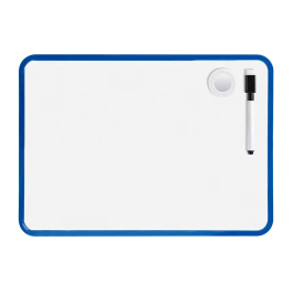 Liderpapel Pizarra Blanca Magnética Doble Cara Lisa 21x30 cm con Rotulador, Imán y Borrador