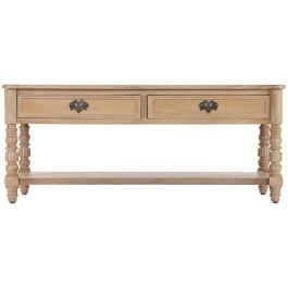 DKD Home Decor Mesa Centro Romantico Clasicjc Marron 110x60x45 cm Mango 2 Cajones 1 Estanteria