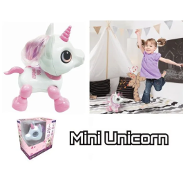Lexibook Robot Unicornio Mini con Efectos de Luz y Sonido, Repetición de Voz, Control por Clic Manual, Juguete para Niños