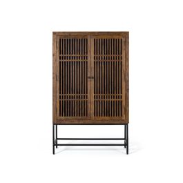 Armario de 2 Puertas GINER Y COLOMER en Madera de Acacia con Patas de Metal, 160 x 100 x 45 cm Precio: 1088.9879. SKU: B123WWCMKT