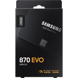 Samsung 870 EVO SSD 250 GB 2.5" SATA III V-NAND, 560 MB/s Lectura, 530 MB/s Escritura, para PC/Portátil